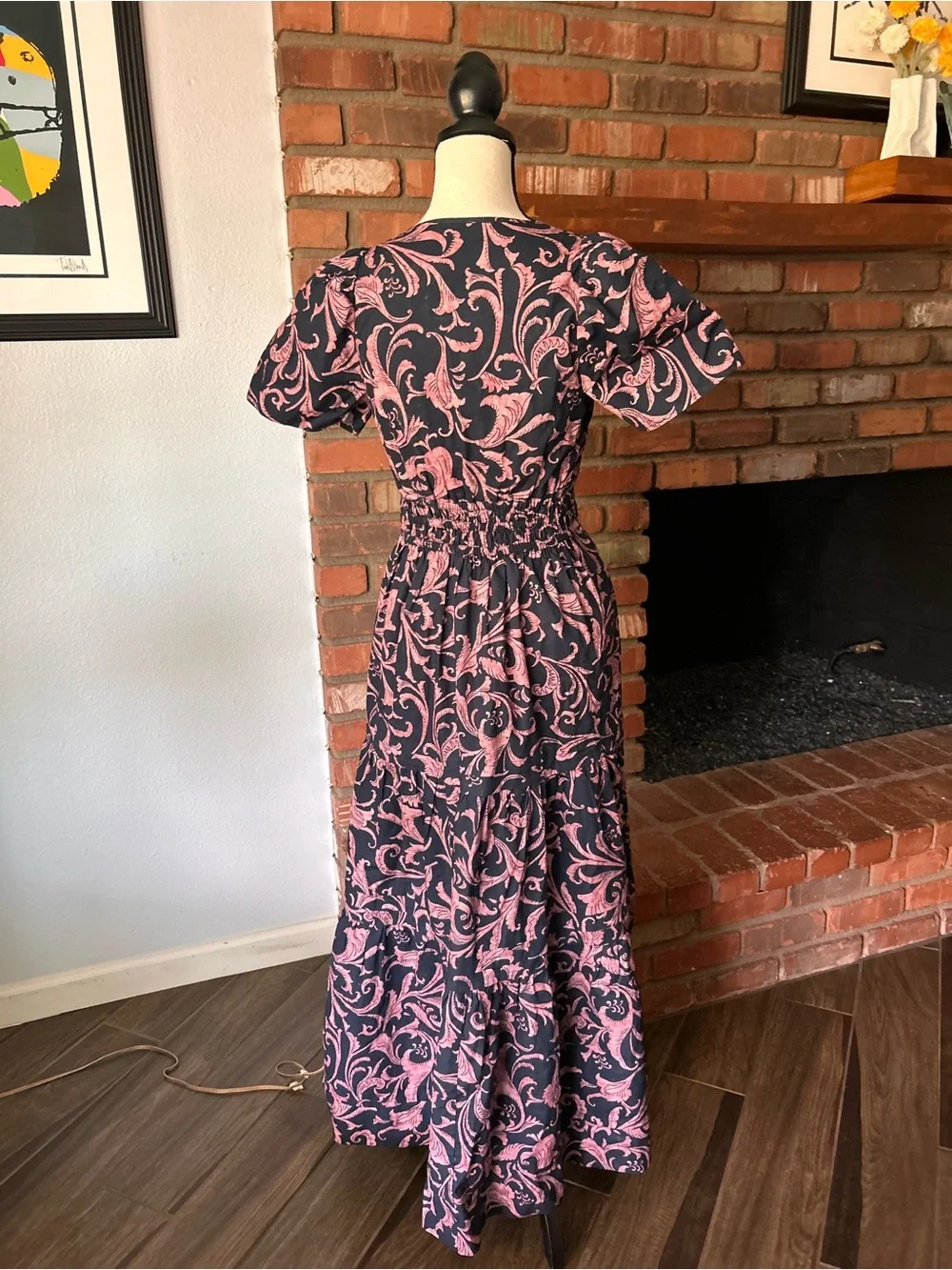 NWT Anthropologie Somerset Paisley Print Maxi Dress in Navy/Marin Sz XS - Picture 7 of 9